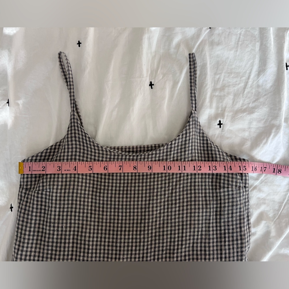 Simply Grey Linen Gingham Dress - Picture 5 of 5